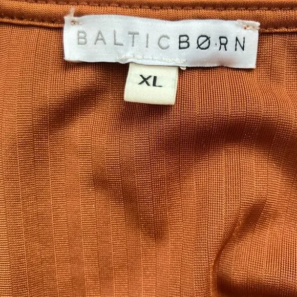 Baltic Born Andi Ribbed Velvet Wrap Dress in Copper Size XL Maxi Tulip Hem - Picture 6 of 7